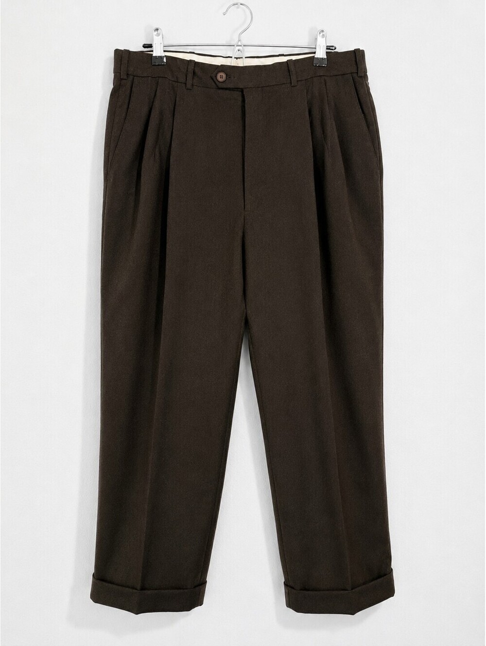 JB Britches Nordstrom 100% Virgin Wool Brown Pleated Pants Italy 36